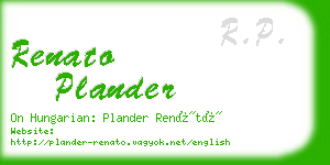 renato plander business card